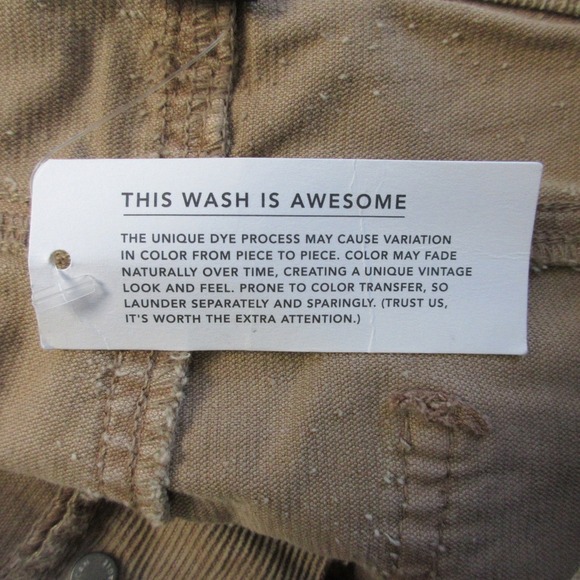 American Eagle Corduroy Super Hi-Rise Flare Women 12 Beige Cotton Button Fly 572 - Picture 6 of 14